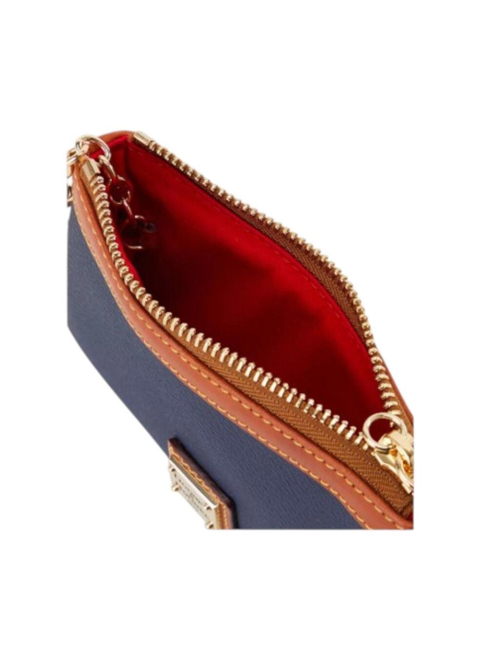 Dooney & Bourke Women's Pebble Grain Leather Wristlet Blue Wallet Zip Clutch NWT - Picture 3 of 4